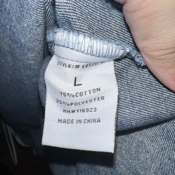 NWT EASEL Floral Distressed Oversized Blue Jean Denim Overalls / Jumpsuit - Picture 9 of 15